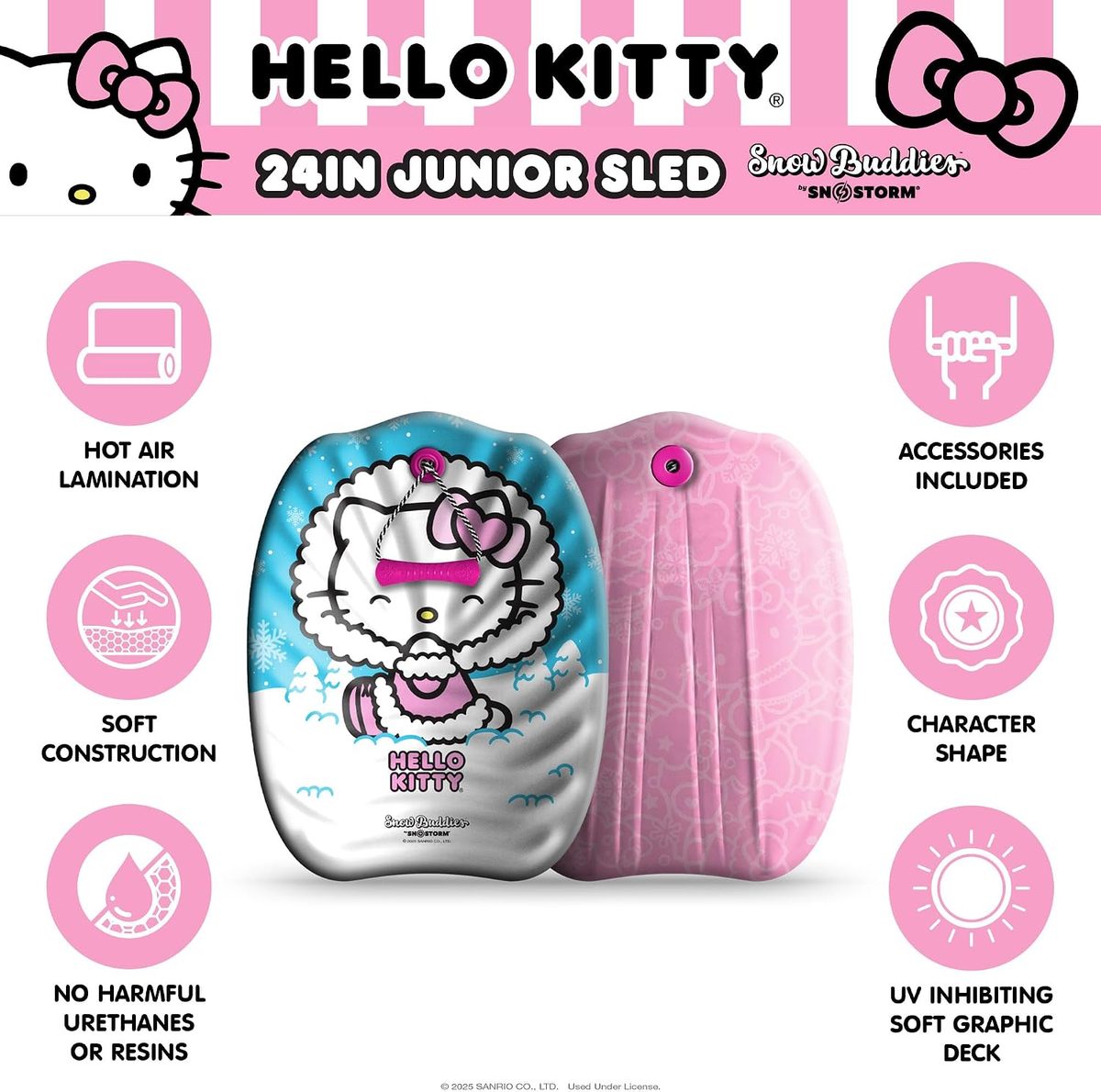 Hello Kitty & Snow Buddies 24in Junior Sled — view 3